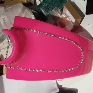 GORGEOUS DIAMONELLE CZ Bezel Set 15" TENNIS NECKLACE 💎 Rhodium Plated Gift ♥️🎁